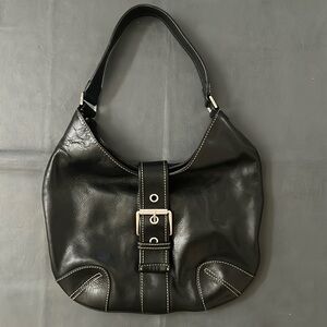 Michael Kors Hutton Black Leather Hobo Bag